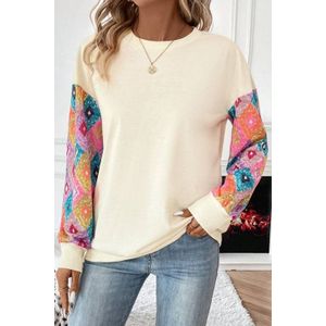 Geometrisch Patroon Lange Mouwen Pullover