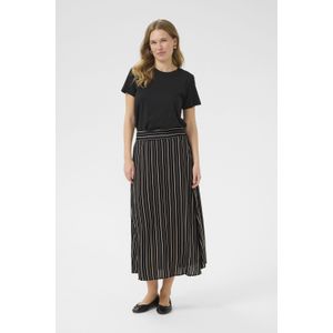 Kaffe - Bpluna - A-lijnrok - Beige/Zwart - 7/8 lengte