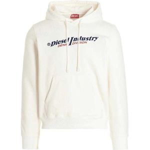 Diesel Heren Industrie Denim Divisie Hoodie (Wit)