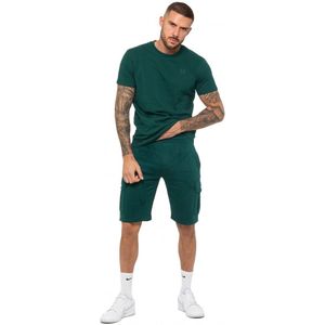 Enzo | Heren T-shirt Trainingspak Met Shorts Set - Groen - Maat S