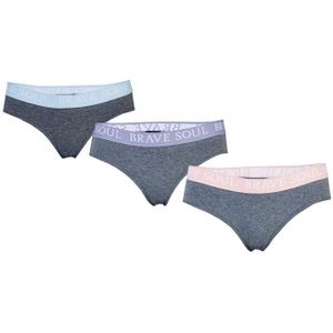 Brave Soul - Slip - Antracietgrijs - Set van 3 - Katoenjersey met Stretch