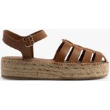 AUTHENTIEK LEER Dames Espadrilles Cognac Bruin