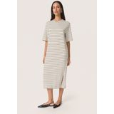 Jersey jurk Straight fit White and Elm Stripe brown white