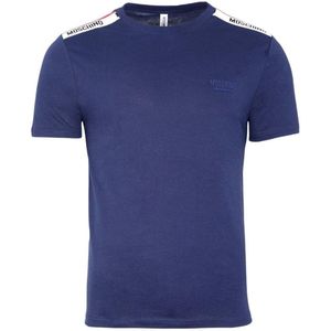 Moschino Unisex Adult Logo Taped Shoulders T-Shirt (Marineblauw)