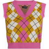 Mymo gebreide trui Dames Roze Geel Veelkleurig