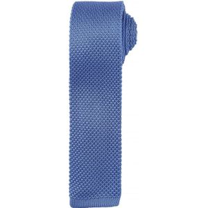 Premier Heren Slanke structuur gebreide effect stropdas (Pakket van 2) (Middenblauw)