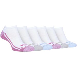 Jeep - Set van 6 laag uitgesneden gymsokken voor dames - Wit / Roze