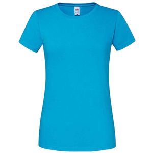 Fruit Of The Loom Vrouwen / Dames Fit Ringgesponnen Premium Tshirt (Azuurblauw)