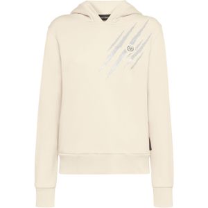 Plein Sport - Hooded Sweatshirt Scratch - Beige - Dames - Katoen