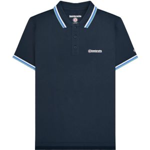 Lambretta Heren SS25 Triple Tipped Groot & Lang Poloshirt (Marine/wit/blauw/rookblauw)