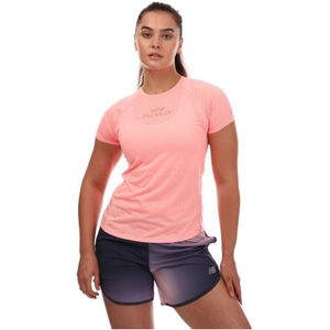 New Balance Impact Run T-shirt met print voor dames, roze