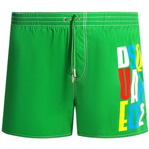 Dsquared2 Multi-Colour Block Logo Green Swim Shorts - Maat M