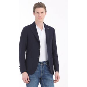 Effen, comfortabel passend jack van 100% wol