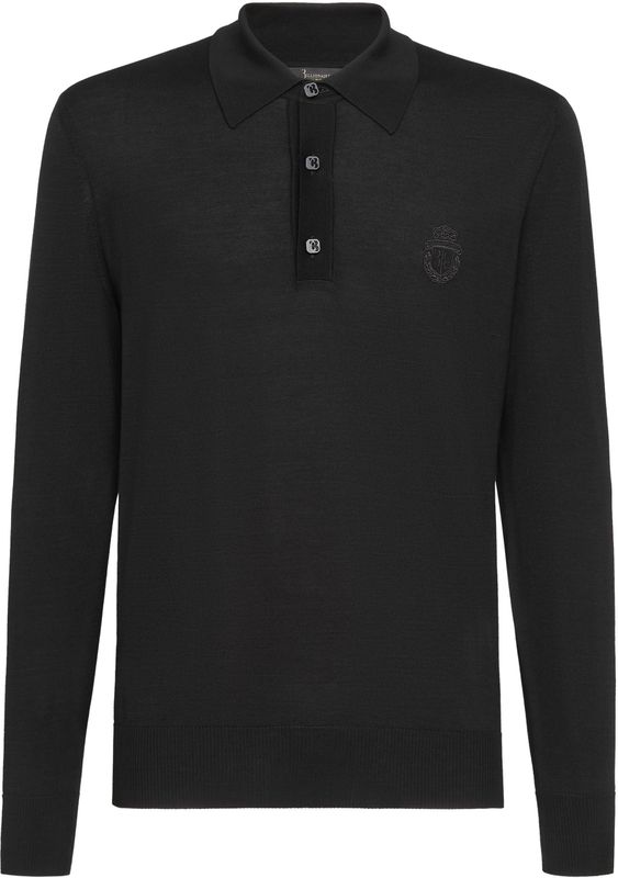 Billionaire - Pullover Polo-Neck LS Crest - Vest - Zwart - Katoen