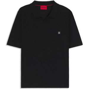 Heren Hugo Shiplom Knit Polo Sweater in Zwart