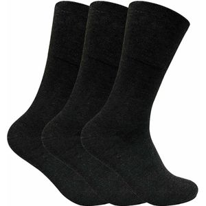 Set van 3 sokken zonder elastiek thermo diabetische sokken voor heren - Zwart
