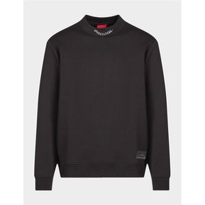 Men's Hugo Boss Relaxed-Fit Cotton-Blend With Chain Collar Sweatshirt in Black