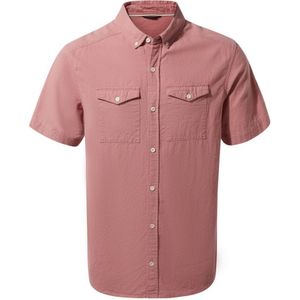 Craghoppers Heren Kiwi Linnen Korte Mouwen Shirt (Licht Radicchio) - Maat M