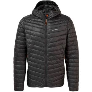 Craghoppers Gewatteerd Herenjack Expolite Hooded (Zwart/Magma Oranje) - Maat S