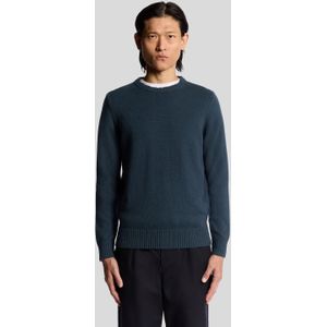 Lyle & Scott wolmix trui met ronde hals - zwart