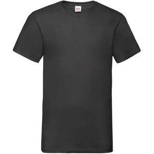 Fruit of the Loom Heren Waarde V Hals T-shirt (Zwart)