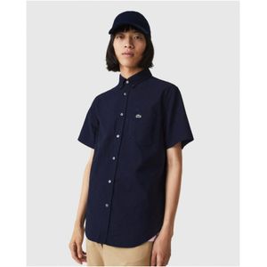 Men's Lacoste Regular Fit Cotton Shirt in Navy