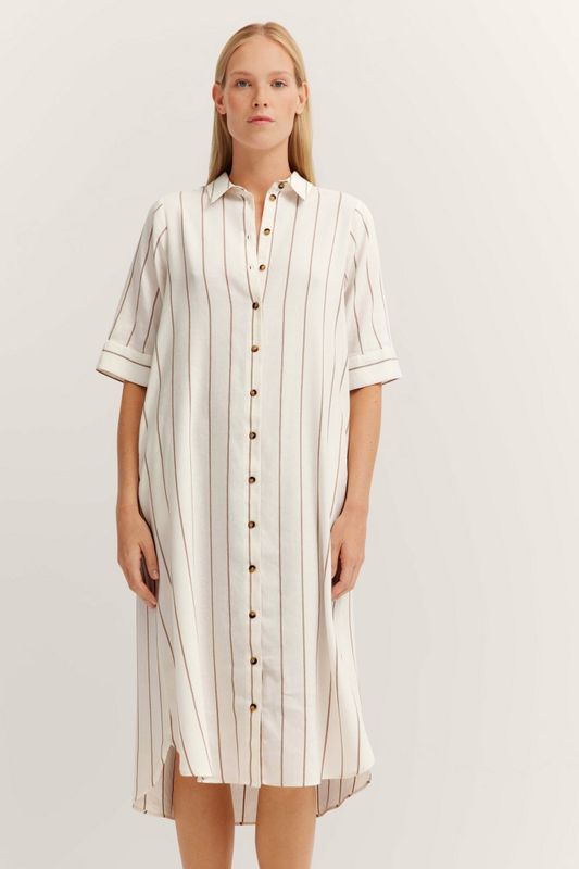 Bugatti, Dames, Jurken, Beige, Maat: S Linnen,