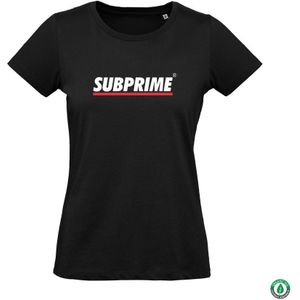 Subprime Tee SS Wmn Tee Stripe Black Zwart - Maat XL