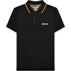 Lambretta Heren Paisley gevoerd poloshirt (Zwart/Goud)