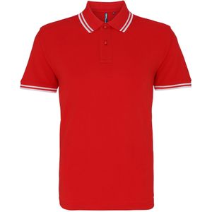 Asquith & Fox Heren Klassiek Fit getipt Poloshirt (Rood/wit)