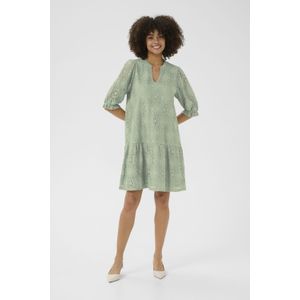 Jurk - Groen - Relaxed Fit - Boven de Knie - Elleboog Lengte