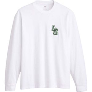 Levis Heren Klassiek Relaxed Fit T-shirt met lange mouwen (Wit)