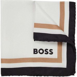 Boss Heren Zijden Zakdoek (Wit/Zwart/Goud)