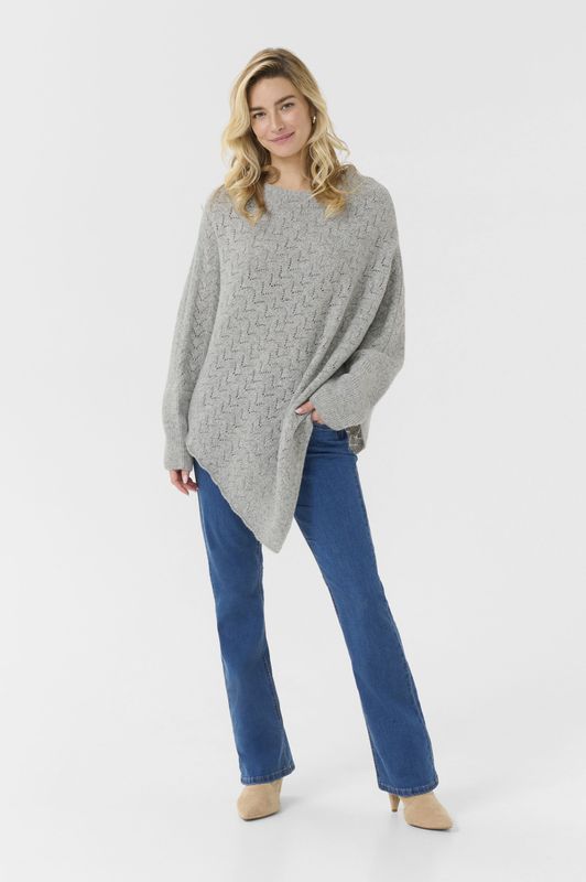 Cream - CR Holiday - Poncho - Grijs - Asymmetrische Zoom