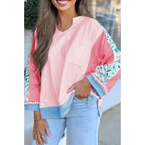 Bloemige Mouw Casual Top