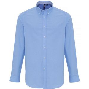 Premier Heren Katoen Rijke Oxford Stripe Shirt (Lichtblauw)