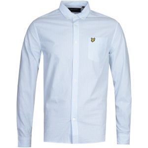 Lyle & Scott - Seersucker - Overhemd - Poolblauw - Lange Mouwen