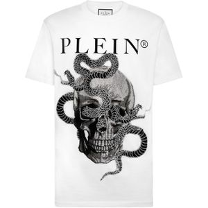 Philipp Plein, Heren, Tops, Wit, Maat: M Katoen,