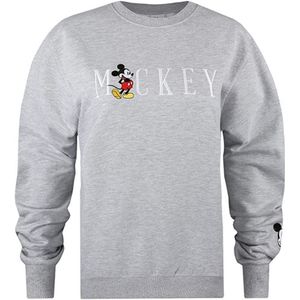 Disney Dames/dames Mickey Mouse geborduurd sweatshirt (Heide Grijs)