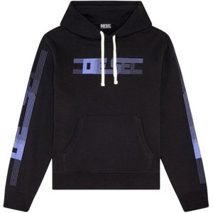 Diesel Heren Faded Logo Hoodie (Zwart)