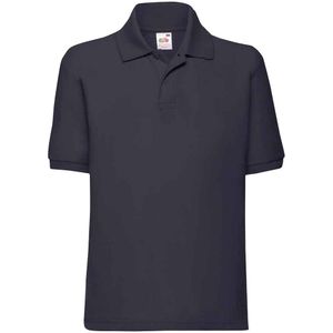 Fruit of the Loom Kinderen /Kinder Poly/ Katoen Piqué-Poloshirt Voor Kinderen. (Deep Navy)