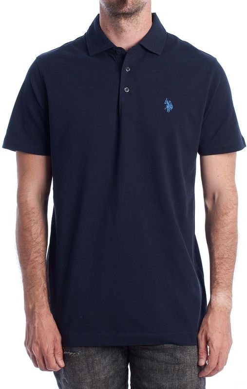 US Polo Assn - Poloshirt - Blauw - Piqué-Stof