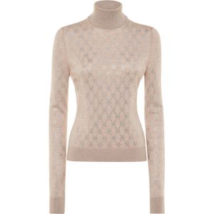 Knitted Strass Top - Gebreide Top - Met Gewatteerde Schouders - Monogram