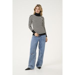 Pullover Slim fit black offwhite