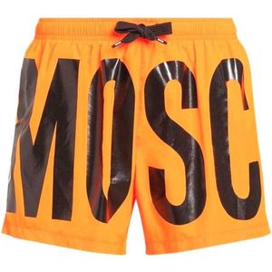 Moschino Heren Logo Zwemshort (Helder oranje)