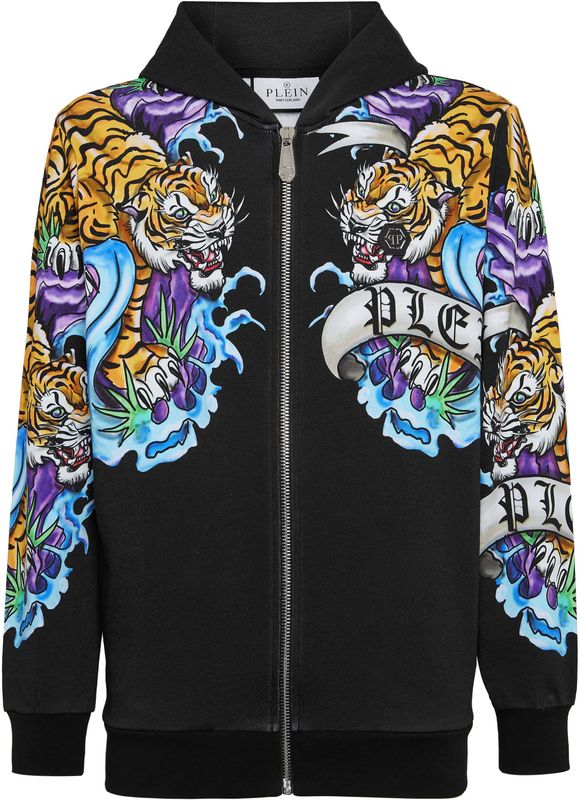 Philipp Plein - Hooded Sweatjacket Tattoo - Veelkleurig - Katoen - Met Ritssluiting