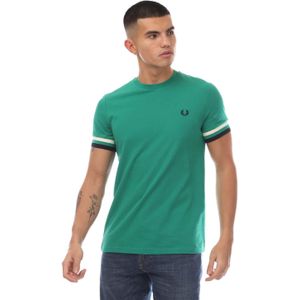 Fred Perry Heren Bold Pique T-shirt met tip (Groen)