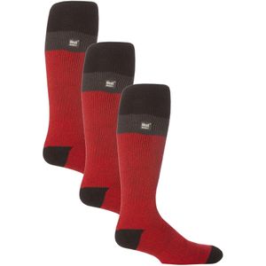 Heat Holders lange thermisch gestreepte skisokken voor heren - Rood Zwart