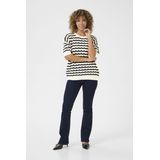 Cream - Gebreide Blouse - Beige - Katoen