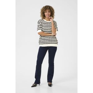 Cream - Gebreide Blouse - Beige - Katoen